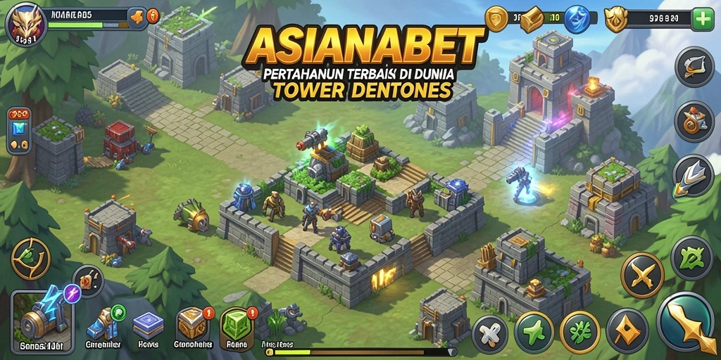 Screenshot utama ASIANABET menampilkan pertempuran seru dalam Tower Defense.
