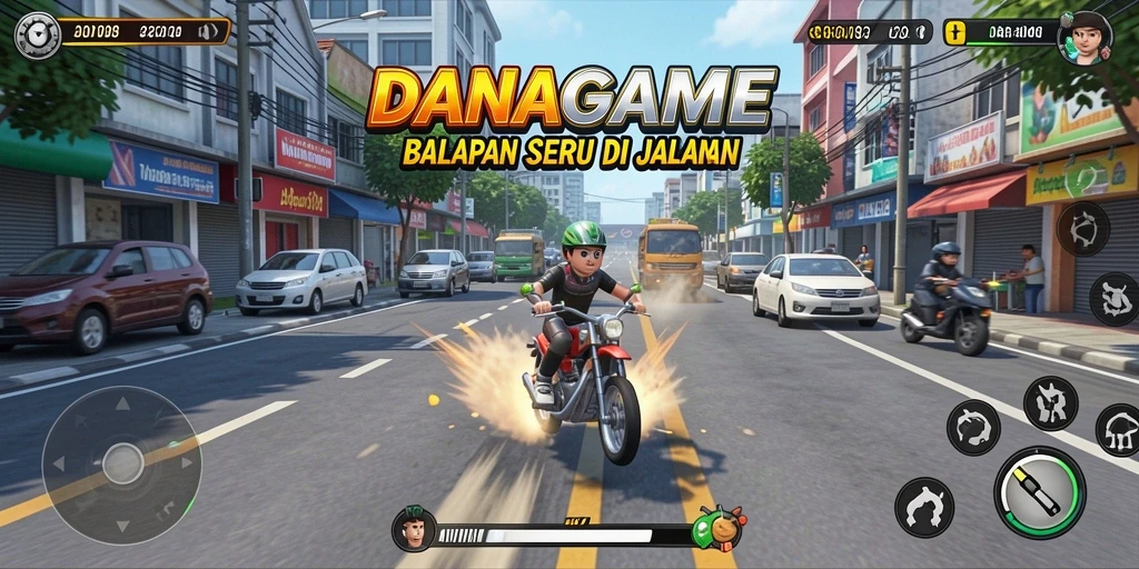 Tampilan gameplay balapan menegangkan di DANAGAME.
