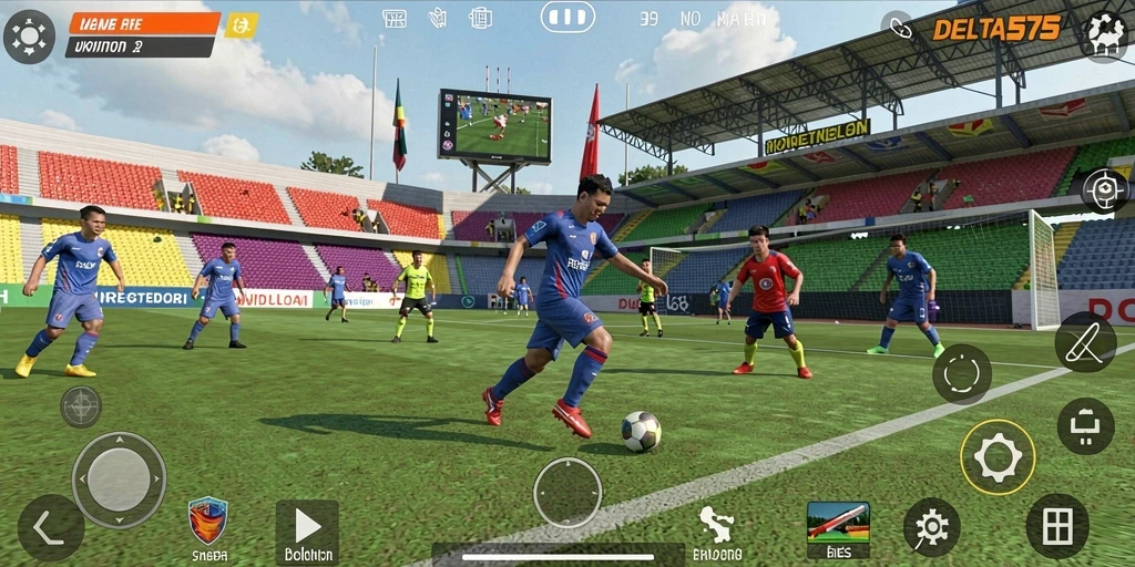 Screenshot gameplay <strong>DELTA575</strong> yang menunjukkan aksi olahraga seru.