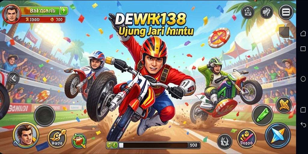 Screenshot gameplay DEWI138 menampilkan aksi balapan yang memukau.