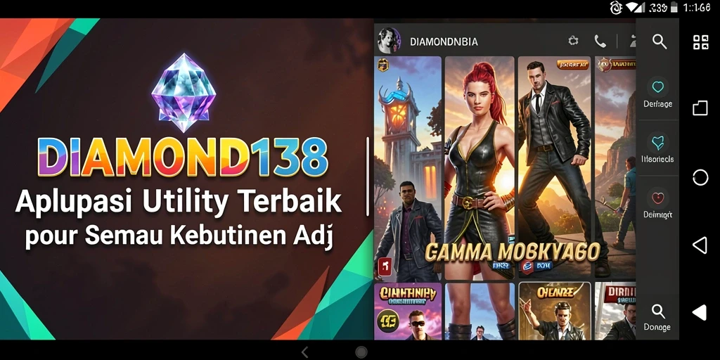 Tampilan utama DIAMOND138 dengan berbagai fitur Utility yang menarik.