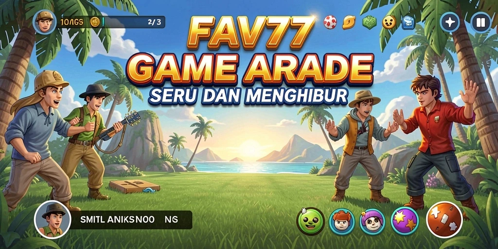 Tangkapan layar utama FAV77 menunjukkan aksi seru gameplay Arcade.