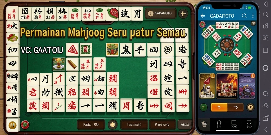 Screenshot GADAITOTO menampilkan gameplay Mahjong yang seru dan menantang.