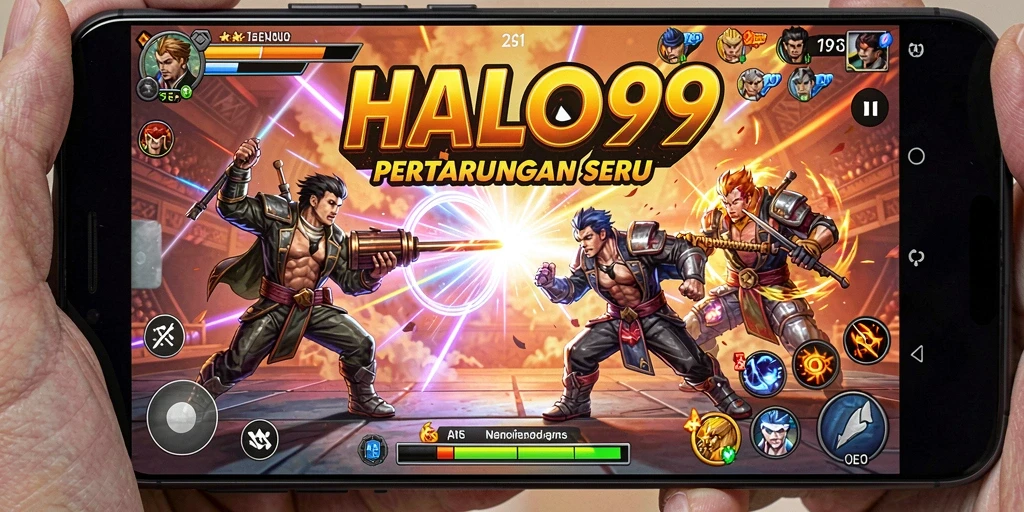 Tampilan gameplay seru di HALO99 dengan pertarungan yang intens.