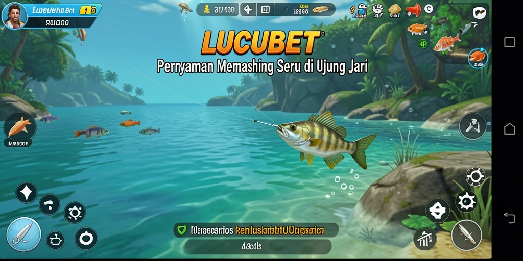 Tampilan gameplay LUCUBET yang memukau saat memancing.