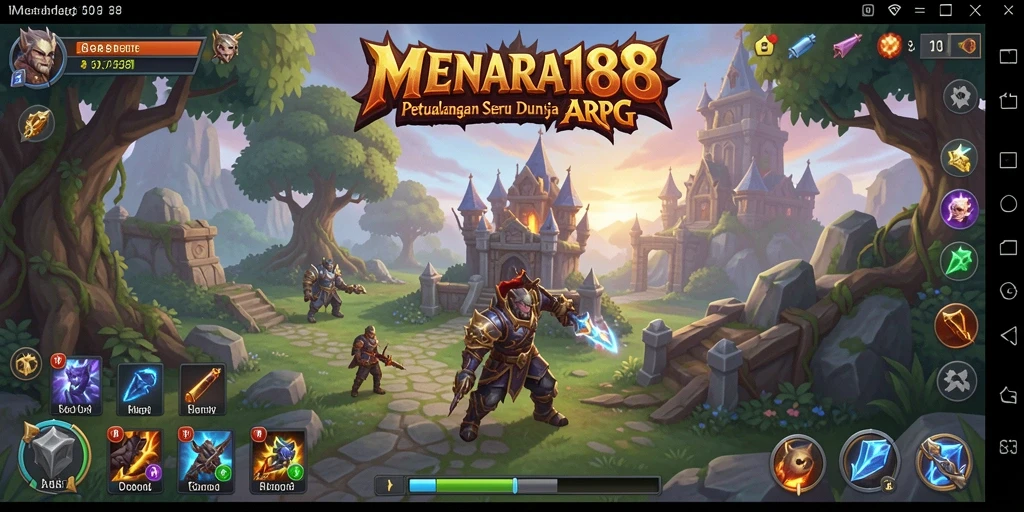 Screenshot gameplay dengan pertarungan aksi seru dalam MENARA188.