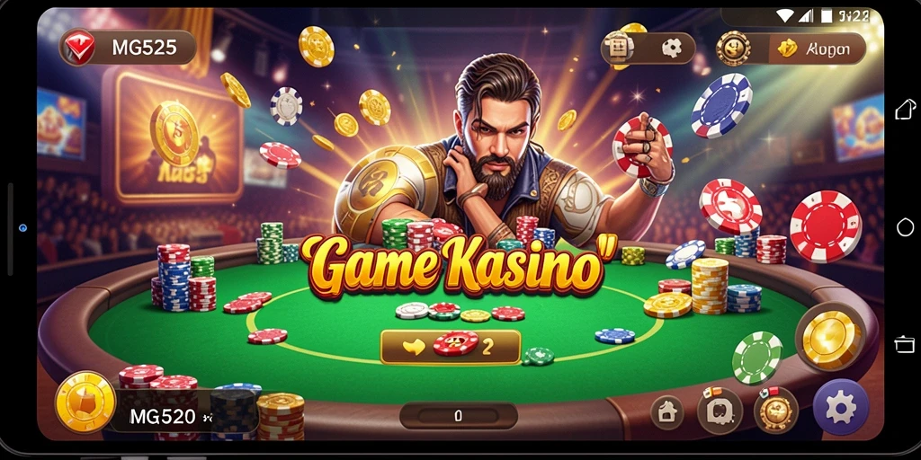 Screenshot utama MG525 menunjukkan gameplay yang seru di Kasino.