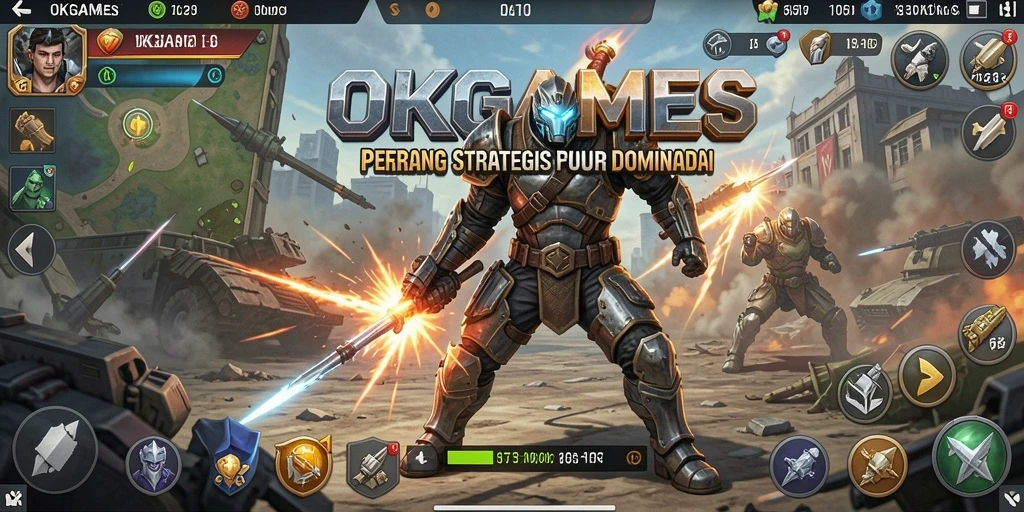 Tampilan gameplay menegangkan dan strategi dalam OKGAMES.