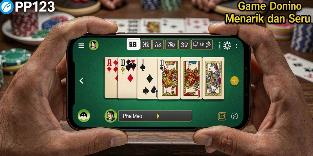 Tampilan screenshot gameplay PP123 yang menunjukkan keseruan permainan domino.
