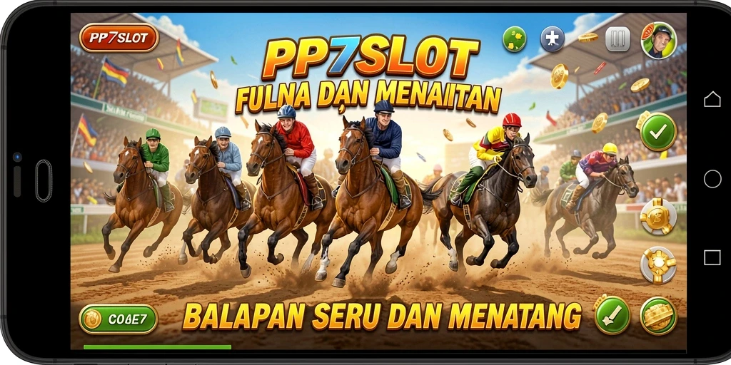 Screenshot gameplay memukau dari PP7SLOT menampilkan aksi balapan yang mendebarkan.