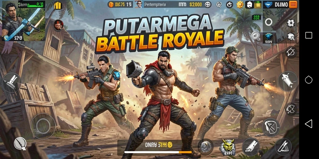 Gameplay menegangkan di PUTARMEGA saat pertempuran berlangsung.