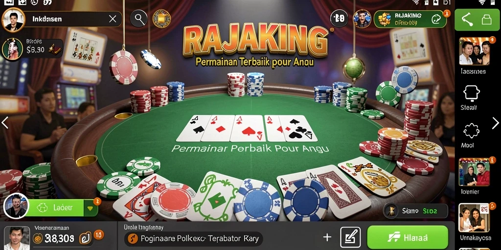 Screenshot gameplay RAJAKING yang menampilkan aksi poker seru.