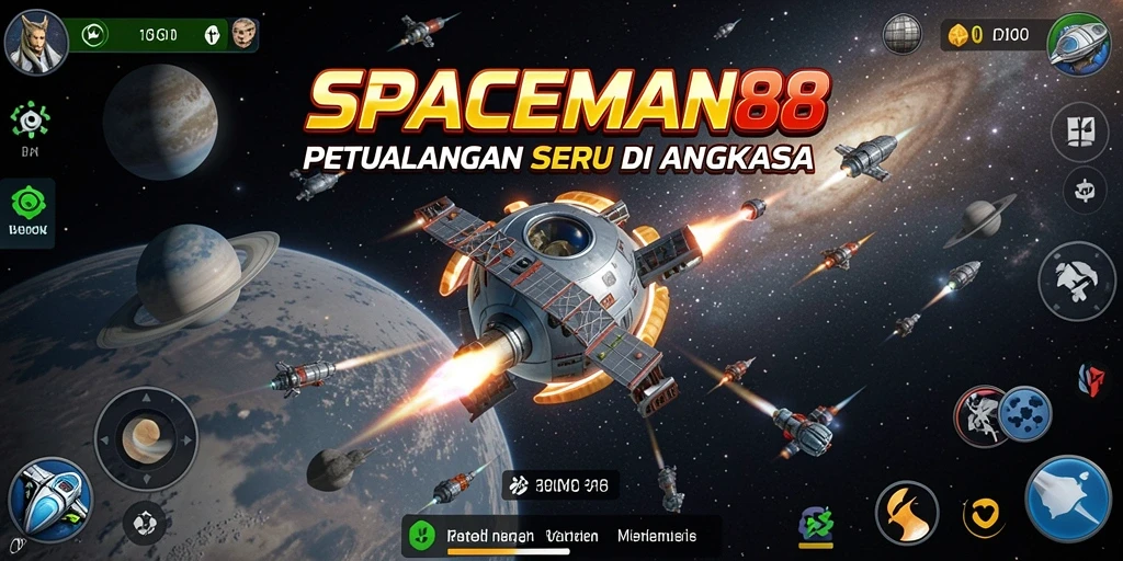 Gameplay menegangkan SPACEMAN88 saat menjelajahi planet asing.