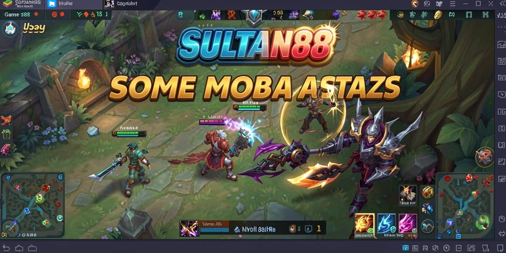 Tampilan pertarungan seru di SULTAN88 dengan gameplay MOBA